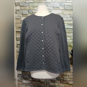 Laura Scott XL Gray Quilted Jacket Cottagecore